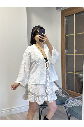 کت سفید زنانه Relaxed İstanbul - کد 931589696
