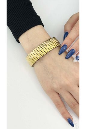 دستبند استیل (فولاد) طلائی زنانه استیل ضد زنگ Neon Takı by Atalay - کد 849379215
