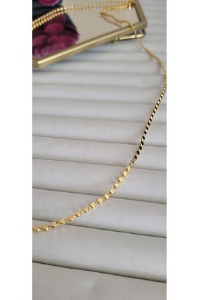 گردنبند جواهر زرد زنانه برنجی YİĞİTKARANAKSESUAR - کد 931602268