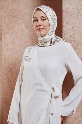 روسری قهوه ای پلی استر Alvina - کد 835601396