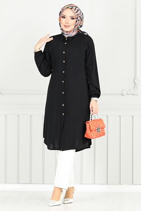 تونیک حجاب مشکی زنانه ویسکون ModaMerve - کد 931674726
