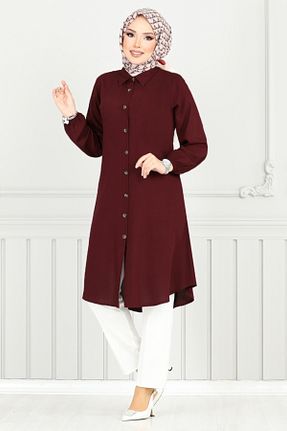 تونیک حجاب زرشکی زنانه ویسکون ModaMerve - کد 931674691