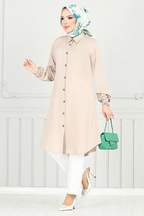 تونیک حجاب قهوه ای زنانه ویسکون ModaMerve - کد 931674777