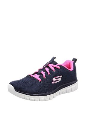 کفش اسنیکر سرمه ای زنانه بند دار Skechers - کد 2663769