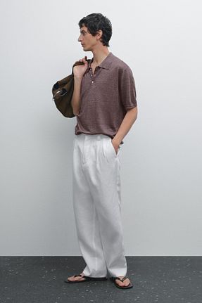 تیشرت بنفش مردانه Straight Massimo Dutti - کد 931696082