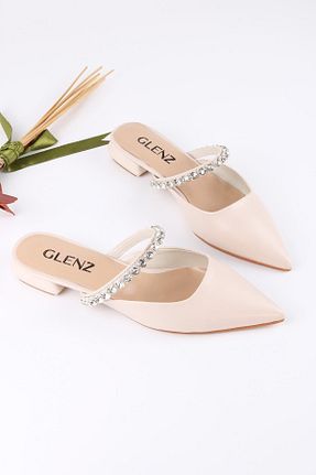 صندل بژ زنانه پاشنه تخت Glenz - کد 719178649