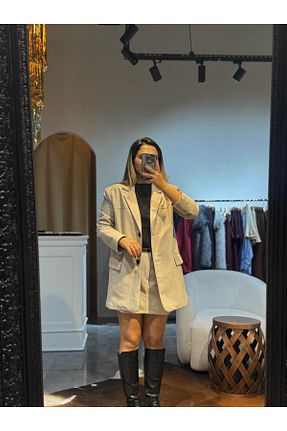 کت بژ زنانه جیر BÜŞRA PERKER - کد 931733786