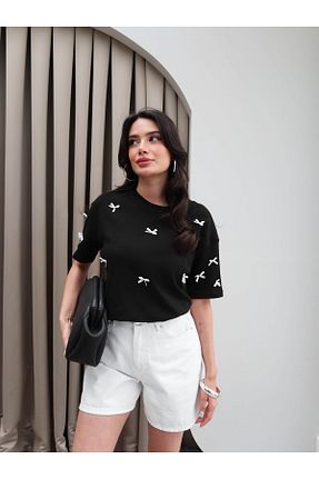 تیشرت مشکی زنانه Relaxed ESRAHELVACI - کد 931737150