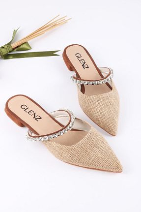 صندل خاکی زنانه پاشنه تخت Glenz - کد 719169505