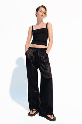 شلوار مشکی زنانه پلی آمید Bershka - کد 931739711