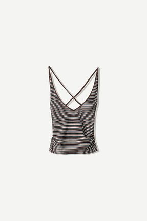 تیشرت قهوه ای زنانه Relaxed Bershka - کد 931740019