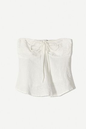 تیشرت سفید زنانه Relaxed Bershka - کد 931740421