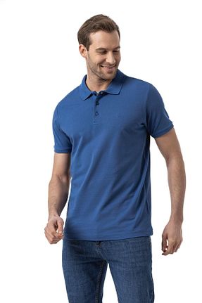 پولوشرت آبی مردانه %100 پنبه rugatchi - کد 931749233