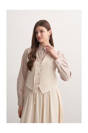 ست بالاتنه و پائین تنه حجاب بژ رگولار FUSHYA - کد 931776029