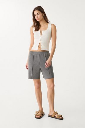 شلوارک و برمودا طوسی زنانه Straight Stradivarius - کد 931781067