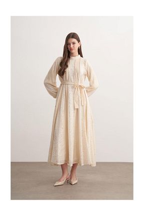 لباس بژ زنانه بافت FUSHYA - کد 931775476