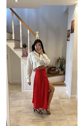 دامن قرمز زنانه ویسکون Rüyagibimoda - کد 931777462