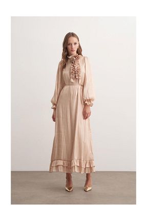 لباس بژ زنانه بافتنی FUSHYA - کد 931776034
