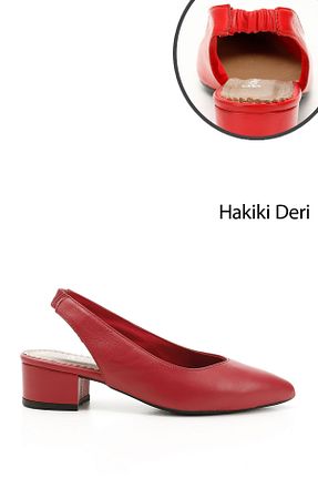 کفش استایلیتو قرمز پاشنه ضخیم GÖNDERİ(R) - کد 841337809