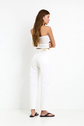 شلوار جین سفید زنانه رگولار Pull & Bear - کد 931828696