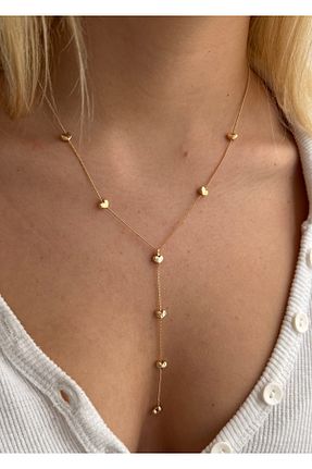 گردنبند جواهر طلائی زنانه برنجی KİLİGİSTANBUL - کد 931806983