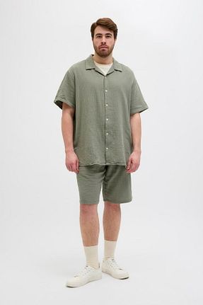شلوارک و برمودا خاکی مردانه سایز بزرگ Jack & Jones - کد 932619999
