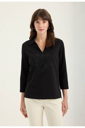 سوئیشرت مشکی زنانه گلدار Masha Kate - کد 931854643