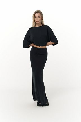 ست بالاتنه و پائین تنه مشکی زنانه پلی استر MAİ COLLECTİON - کد 931864376