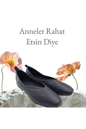 بابت سرمه ای زنانه چرم خالص Escarpinshoes - کد 923371496