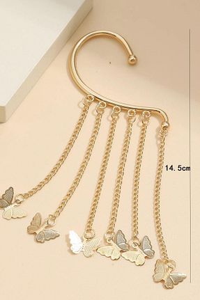 گوشواره غضروفی جواهر طلائی زنانه فلزی New Obsessions - کد 302597111