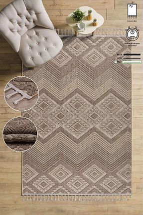 فرش بژ آنتی آلرژی SİMEREV HALI HOME CONSEPT - کد 866241623
