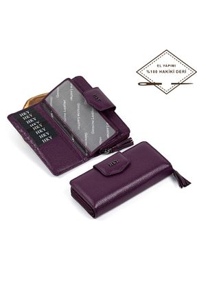 کیف پول بنفش زنانه ابعاد بزرگ HKY - کد 72525112