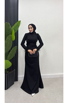 لباس فارغ التحصیلی حجاب مشکی زنانه کرپ moda zeynaa - کد 931900717
