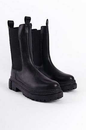 بوت / نیم بوت مشکی زنانه چرم مصنوعی Capone Outfitters - کد 858685034