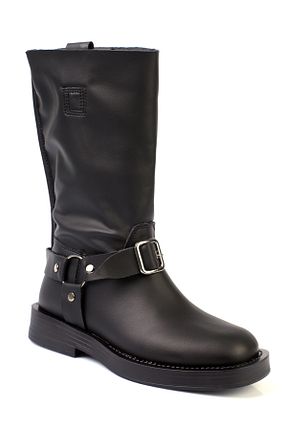 بوت / نیم بوت مشکی زنانه چرم مصنوعی Capone Outfitters - کد 872194404