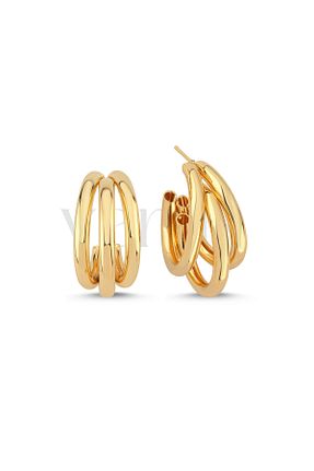 گوشواره استیل (فولاد) طلائی زنانه استیل (فولاد) VenüsDesign - کد 779710845