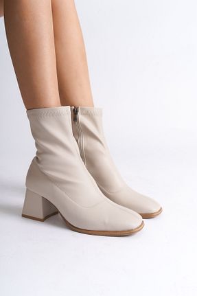 بوت / نیم بوت بژ زنانه چرم مصنوعی Capone Outfitters - کد 860578831