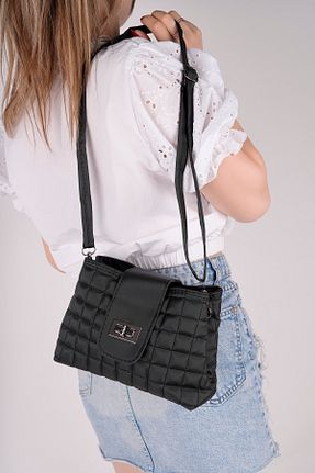 کیف دوشی مشکی زنانه چرم مصنوعی pasyone - کد 931952529