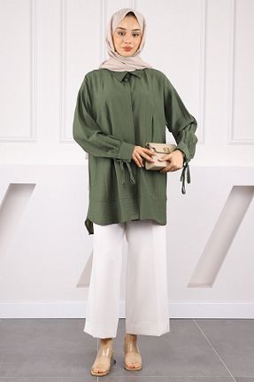 تونیک حجاب خاکی زنانه ویسکون İmajButik - کد 931957839