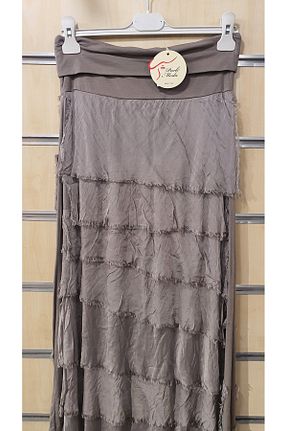 دامن قهوه ای زنانه ابریشم Park Moda - کد 931903452