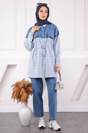ست بالاتنه و پائین تنه حجاب آبی زنانه رگولار İmajButik - کد 931963063