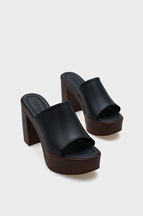 دمپائی مشکی زنانه چرم مصنوعی Capone Outfitters - کد 904061856