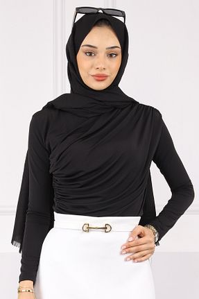 بلوز حجاب مشکی زنانه رگولار İmajButik - کد 931963744
