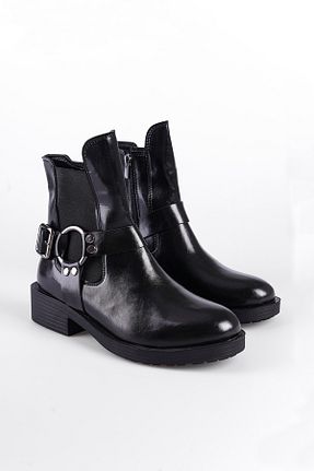 بوت / نیم بوت مشکی زنانه چرم مصنوعی Capone Outfitters - کد 858625486