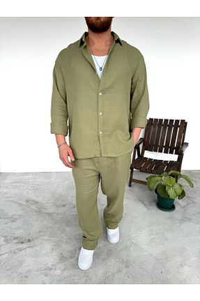 ست بالاتنه و پائین تنه خاکی مردانه بافتنی OKSHEN - کد 931966223