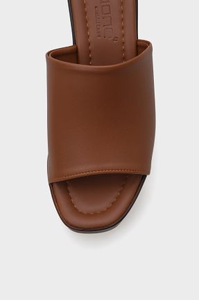 دمپائی قهوه ای زنانه چرم مصنوعی Capone Outfitters - کد 905091344