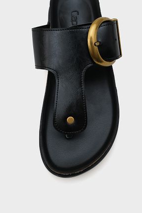 دمپائی مشکی زنانه چرم مصنوعی Capone Outfitters - کد 927376724
