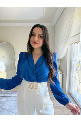 بلوز آبی زنانه ساده olina boutique - کد 929159974