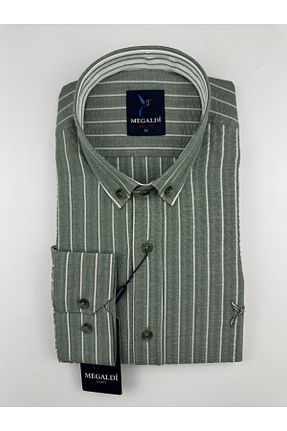 پیراهن سبز مردانه اسلیم فیت MEGALDİ - کد 930065281