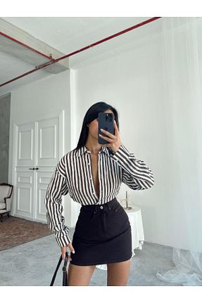 دامن قهوه ای زنانه پنبه ای mydukkan.co - کد 931982954